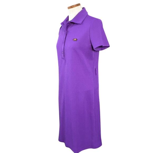 Vintage Russ Purple Polo Shirt Dress M Collared Preppy 80s Retro Tennis Casual - Picture 15 of 15